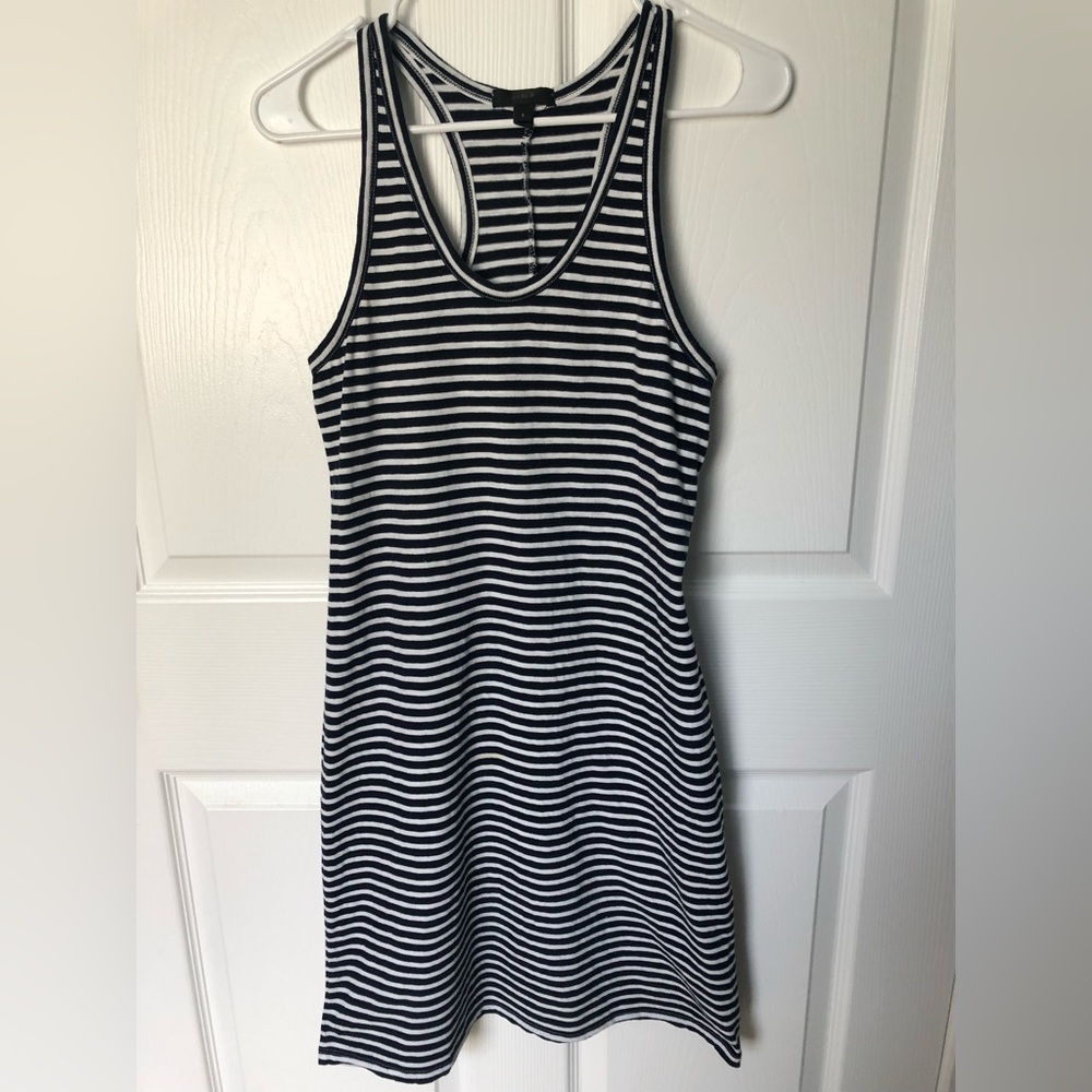 J Crew Navy & White Nautical Striped Racerback Tank Dress Size Small